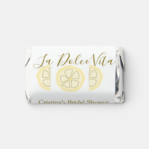 La Dolce Vita yellow lemon bridal shower pastel bo Hershey's Miniatures