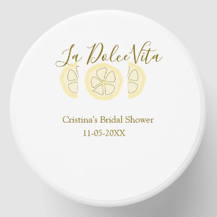 La Dolce Vita yellow lemon bridal shower pastel bo Mini Candle Favors