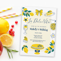 La Dolce Vita Yellow Lemon Doodles Birthday Party