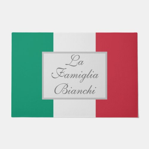 La Famiglia Italian Flag Your Custom Family Name Doormat