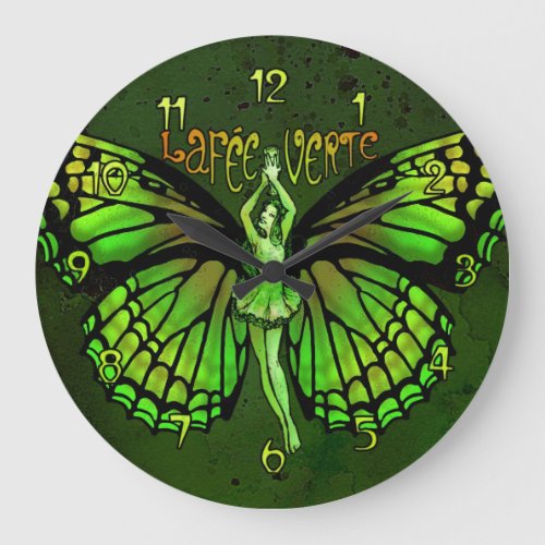 La Fee Verte Wings Outspread Large Clock