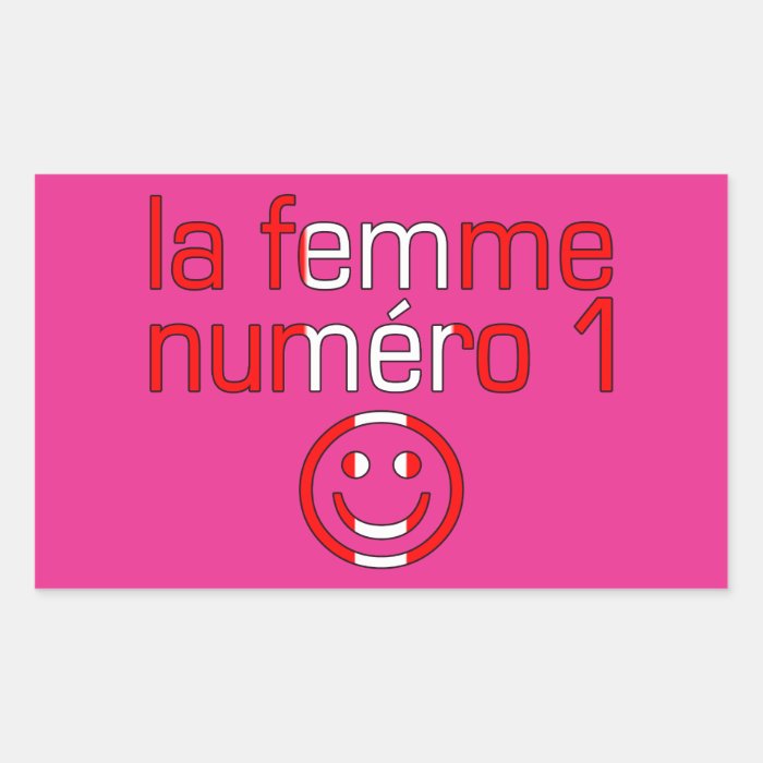 La Femme Numéro 1   Number 1 Wife in Canadian Rectangle Stickers