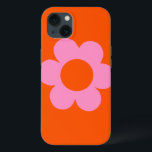 La Fleur 01 Retro Floral Orange Pink Preppy Flower iPhone 13 Case<br><div class="desc">Abstract Retro Floral Print – La Fleur – Orange And Pink.</div>