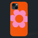 La Fleur 01 Retro Floral Orange Pink Preppy Flower iPhone 13 Case<br><div class="desc">Abstract Retro Floral Print – La Fleur – Orange And Pink.</div>