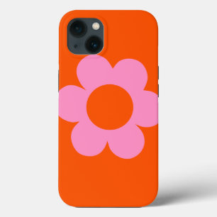La Fleur 01 Retro Floral Orange Pink Preppy Flower iPhone 13 Case