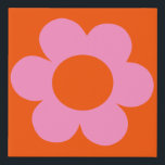 La Fleur 01 Retro Floral Orange Pink Preppy Flower Faux Canvas Print<br><div class="desc">Abstract Retro Floral Print – La Fleur – Orange And Pink.</div>