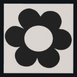 La Fleur 03 Retro Floral Black And White Flower Faux Canvas Print<br><div class="desc">Abstract Retro Floral Print – La Fleur – Black And Cream White.</div>
