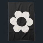 La Fleur 06 Retro Floral Black And White Flower Kitchen Towel<br><div class="desc">Abstract Retro Floral Print – La Fleur – Black And White.</div>