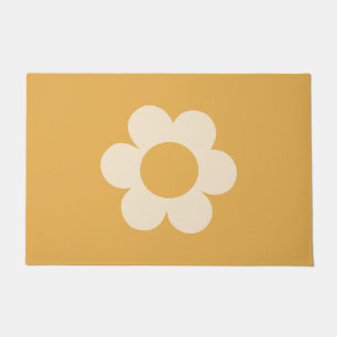 La Fleur 07 Retro Floral Yellow Flower Doormat