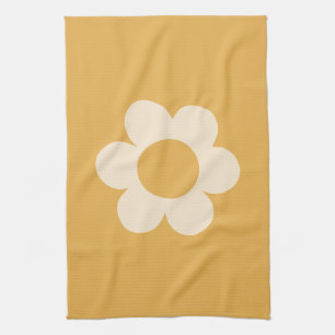 La Fleur 07 Retro Floral Yellow Flower Kitchen Towel
