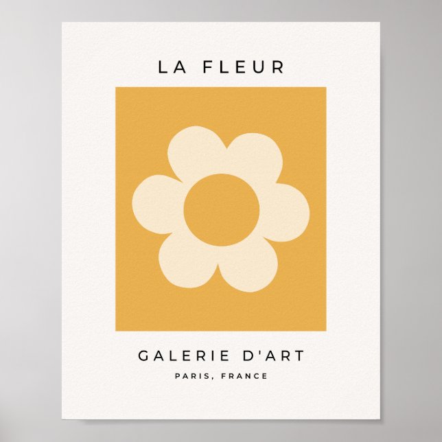 La Fleur 07 Retro Floral Yellow Flower Poster (Front)