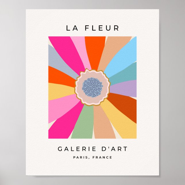La Fleur 09 Retro Daisy Colorful Floral Poster (Front)