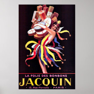 La Folie Des Bonbons Jacquin Vintage Advertisement Poster