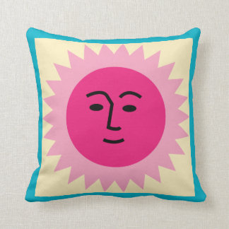 La Fonda Sun yellow pink Throw Pillow