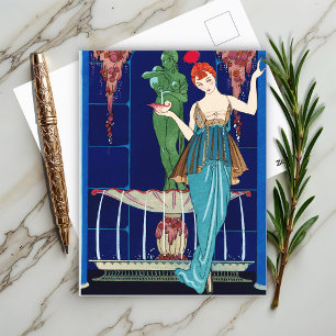 La Fontaine de coquillages, George Barbier Postcard