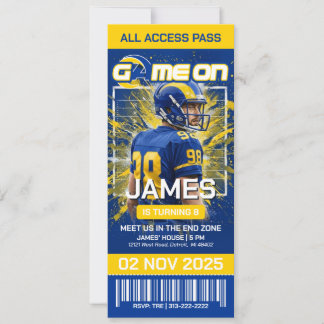 LA Football Ticket Birthday Invitation