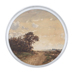 La Forêt De Fontainebleau Aux Environs De Barbizon Silver Finish Lapel Pin