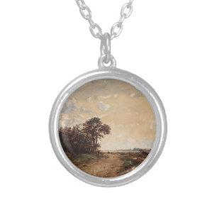 La Forêt De Fontainebleau Aux Environs De Barbizon Silver Plated Necklace