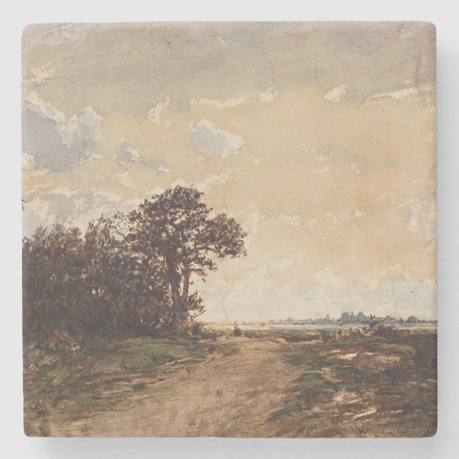 La Forêt De Fontainebleau Aux Environs De Barbizon Stone Coaster (Front)