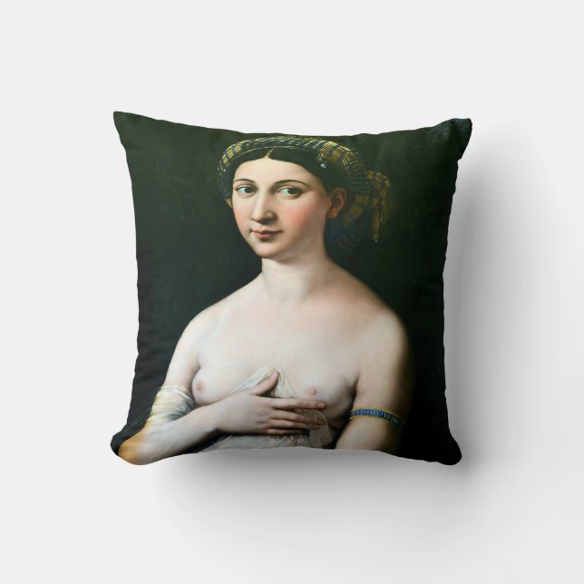 La Fornarina, Raphael Throw Pillow (Front)