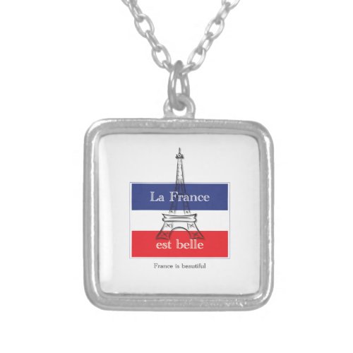 La France est Belle Silver Plated Necklace