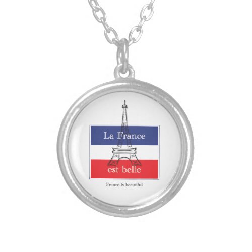 La France est Belle Silver Plated Necklace