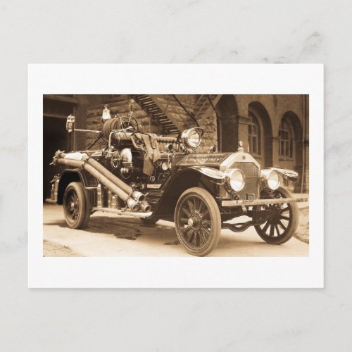 La France Fire Truck 1924 Postcard