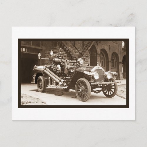 La France Fire Truck 1924 Postcard
