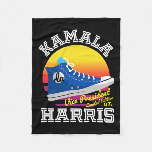 La Funny Kamala Harris Vintage Sneakers 1  Fleece Blanket