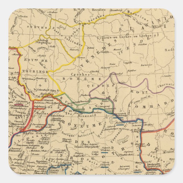 La Germanie a la fin du 5e siecle Square Sticker (Front)