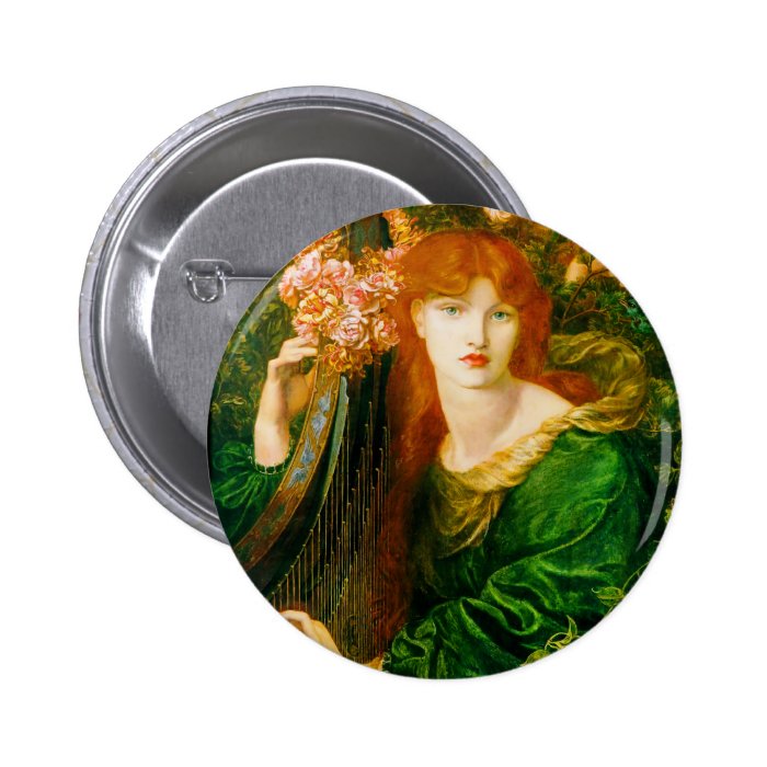 La Ghirlandata Button by Dante Gabriel Rossetti