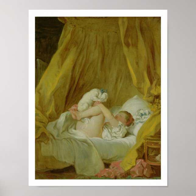 'La Gimblette', Girl with a Dog, c.1770 (oil on ca Poster (Front)