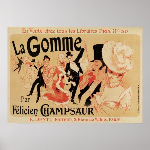 La Gomme by Champsaur vintage belle epoque ad Jul Poster