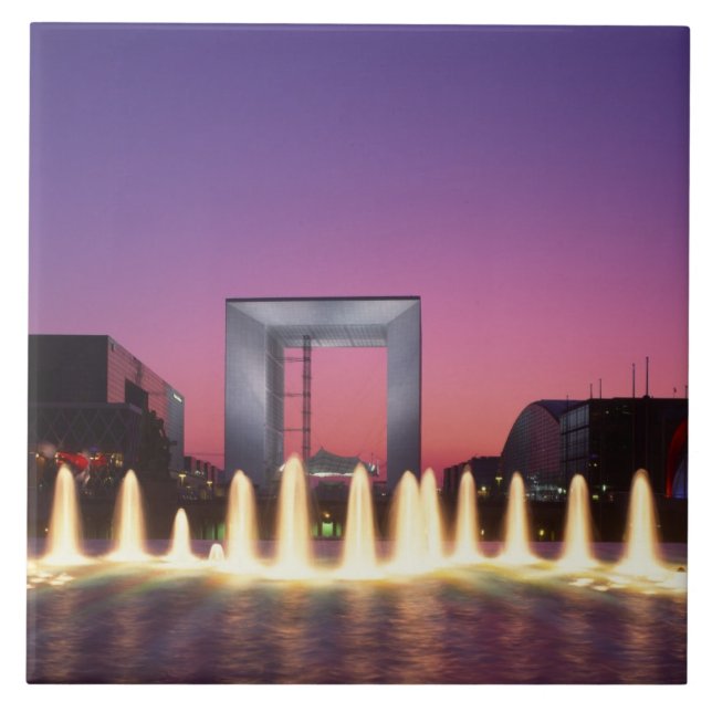 La Grande Arche, La Defense, Paris, France Tile (Front)