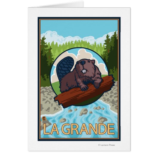 La Grande, OregonBeaver and Trees Cards (Front)