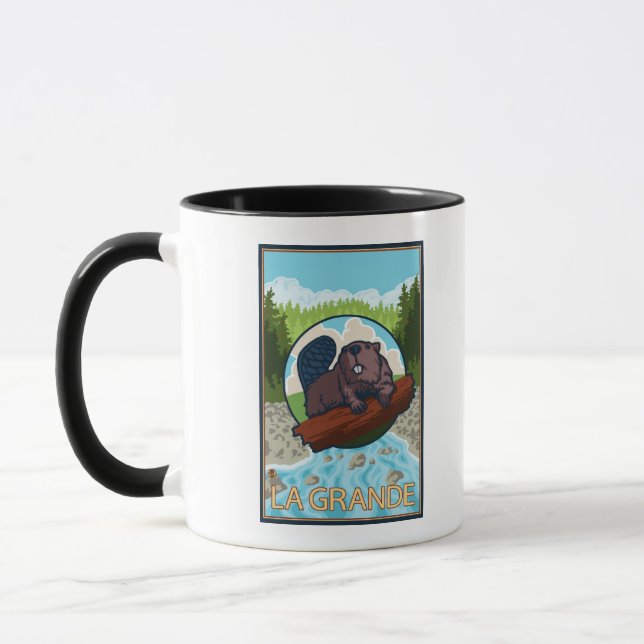 La Grande, OregonBeaver and Trees Mug (Left)