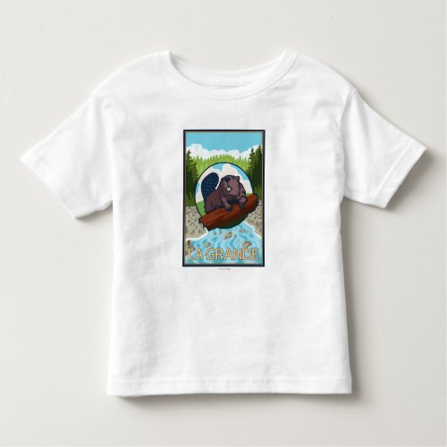 La Grande OregonBeaver and Trees Toddler T_shirt