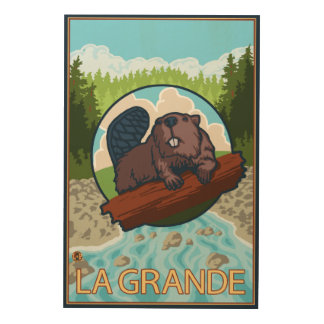 La Grande, OregonBeaver and Trees Wood Wall Decor