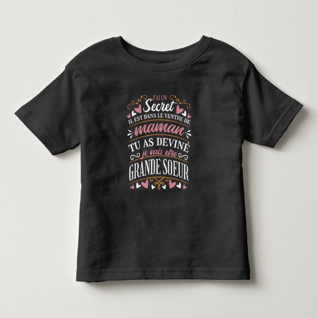 LA GRANDE SŒUR BIG SISTER FRENCH QUOTE  TODDLER T-SHIRT (Front)