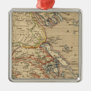La Grece, les cotes de l'Asie Mineure Metal Ornament