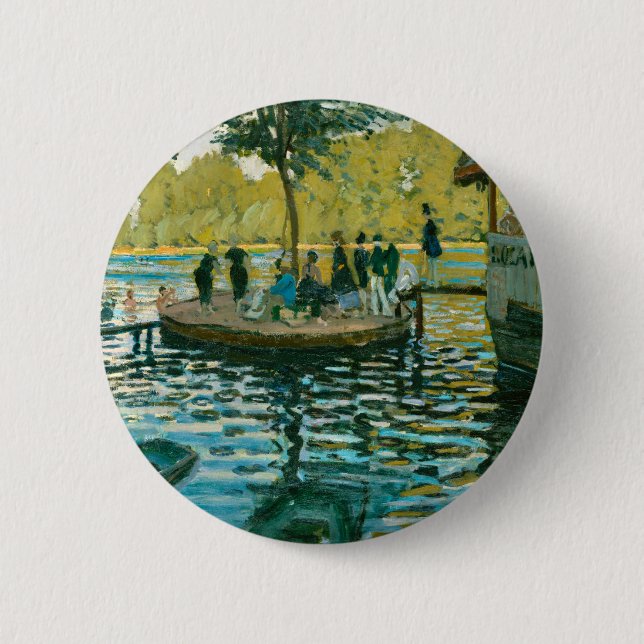 La Grenouillere - Claude Monet - 1869 Button (Front)