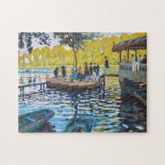 La Grenouillere Claude Monet vibrant scenery art Jigsaw Puzzle