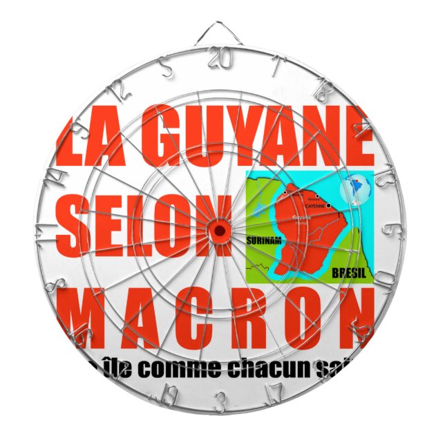 La Guyane selon Macron est une île Dart Board (Front)