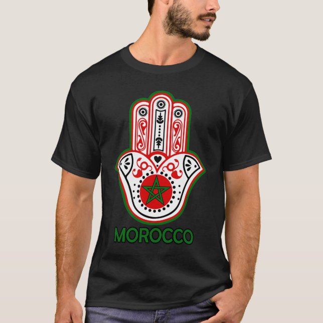 La Hand of Fatima u2013 J'aime le Morocco u2013 Be T-Shirt (Front)