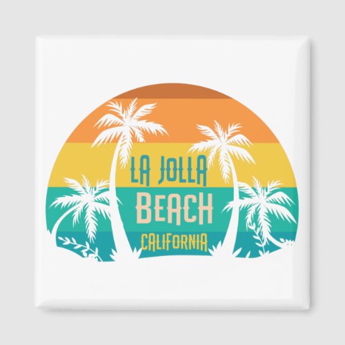 La Jolla Beach Retro Magnet