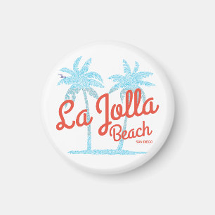 La Jolla Beach San Diego California Vintage Palms Magnet