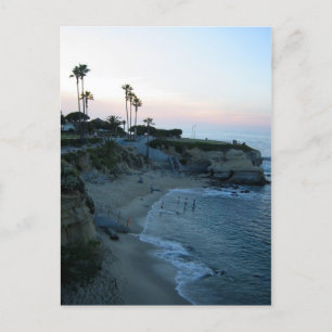 La Jolla Beach Sunset Custom California Postcards
