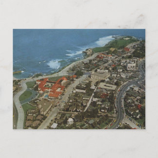 La Jolla California Aerial View 1960s Vintage Postcard