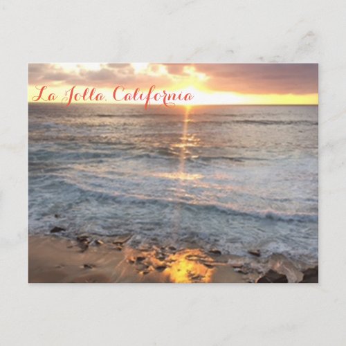 La Jolla California Beach Sunset Postcard