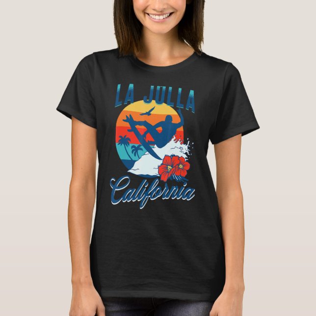 La Jolla California Beach Surf Summer Vacation Vin T-Shirt (Front)